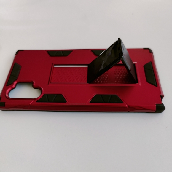 Samsung Note 10+ Red Black Hard shell Phone case cover protector with Kickstand - Picture 2 of 3